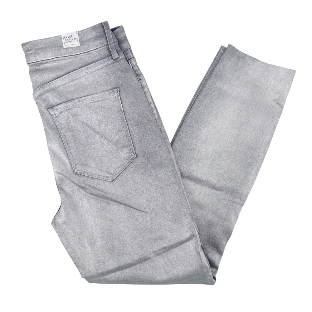 Frank & Eileen SLIGO Skinny Silver Metallic Italian‎ Waxed Denim Jeans Size 29